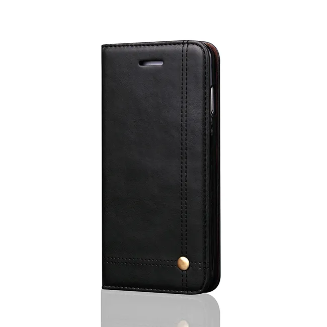 Luxury Vintage Lädermagneter Flip Card Slot Wallet Cover Case för iPhone XR XS Max 8 Galaxy S9 Plus Huawei Mate 20 Pro