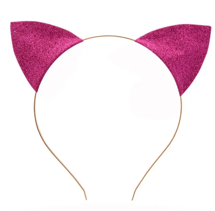 Lot De 4 Serre-têtes Oreilles De Chat à Paillettes Noir - Accessoire Déguisement Halloween, Anniversaire, Carnaval - Tissu Doux, Taille Unique - 4