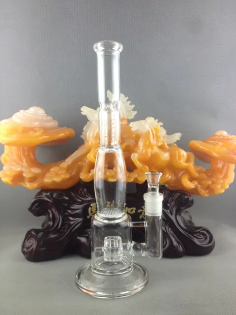 Hookahs 13" GLASS Concentrate Oil Rigs Perc Tire style bong with honeycomb diffuser SMOKING PIPE