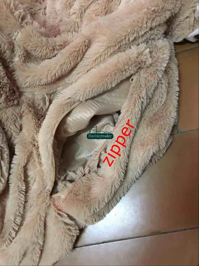 Dorimytrader 340cm 260cm 200cm de la peau en peluche énorme couverture de peau en peluche en peluche