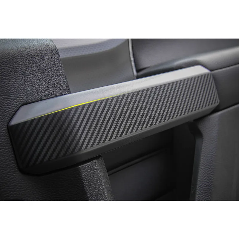 Autocollants noirs en Fiber de carbone pour poignée de porte intérieure, accessoires d'intérieur de voiture adaptés de haute qualité pour Ford F150 2015 – 2016