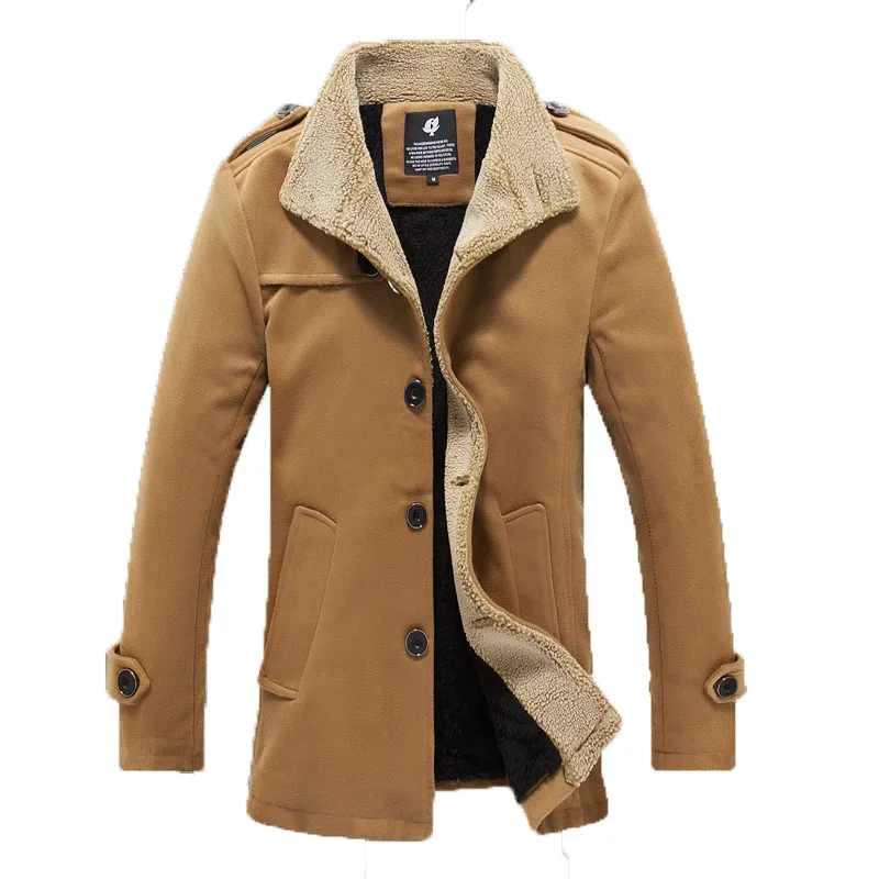 Vente en gros - 2016 Nouvelle Arrivée Automne Hiver Hommes Trenchs Style Britannique veste et manteau pour hommes Slim Fit Mens Trench Coat Pardessus