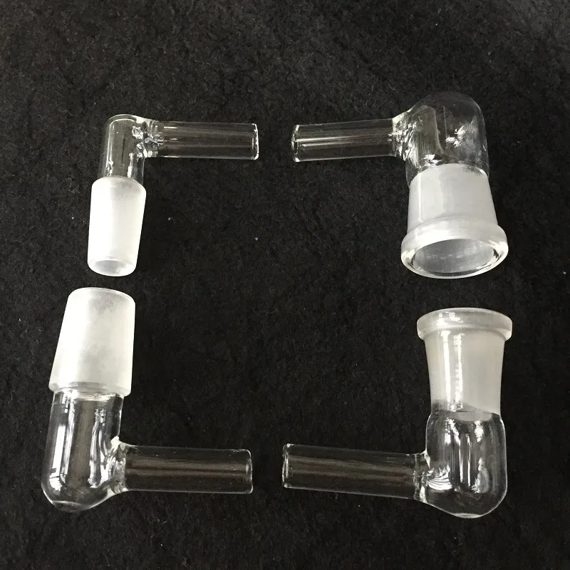 Adattatore frusta di vapore in vetro 14mm 19mm maschio o femmina Tubo flessibile da 90 gradi grande in stock Adattatore gomito in vetro vaporizzatore