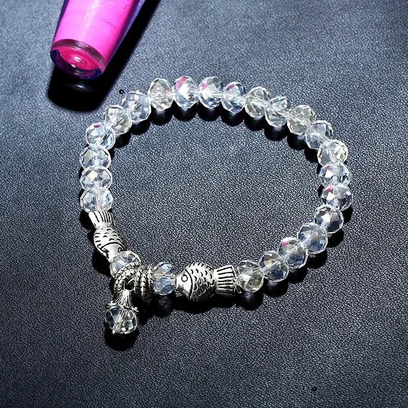 Gran oferta, pulsera de cristal a la moda, pulsera de cuentas para mujer, orden de mezcla FB526, 20 piezas por lote, enlace, cadena