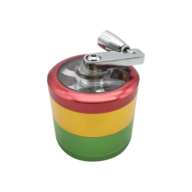 50mm 4 layers Colorful Metal Aluminum Alloy Attractive Grinder Herbal smoking tobacco hookah pipe Mills muller Hand crank