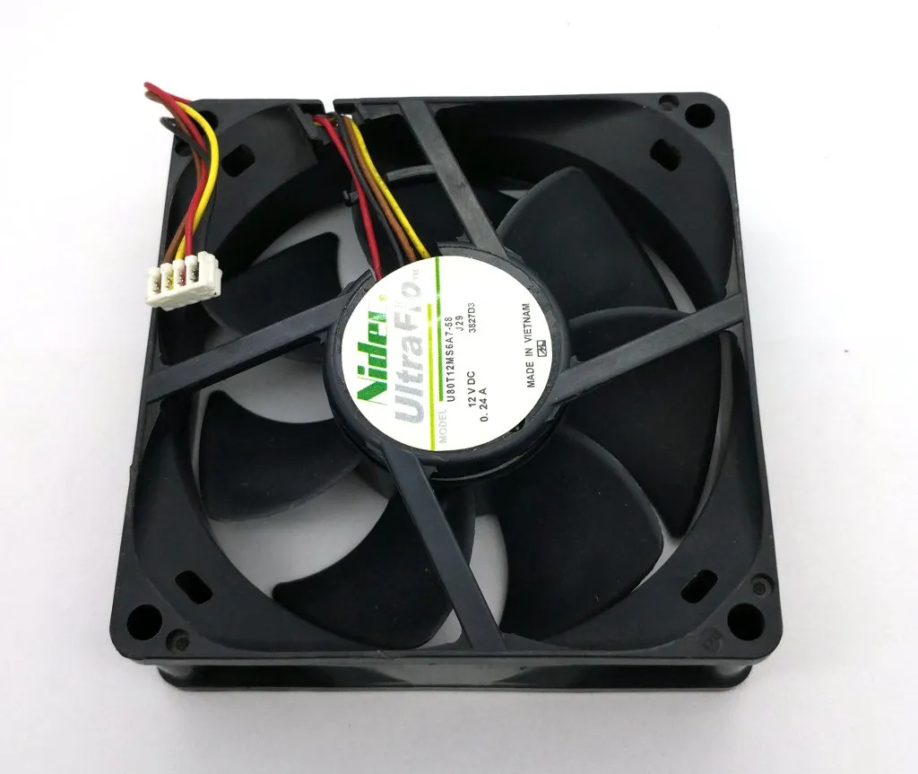 Original Nidec U80T12MS6A7-58 8CM 80*80*25MM 12V 0.24A 4 Lines Alarm Signal cooling fan