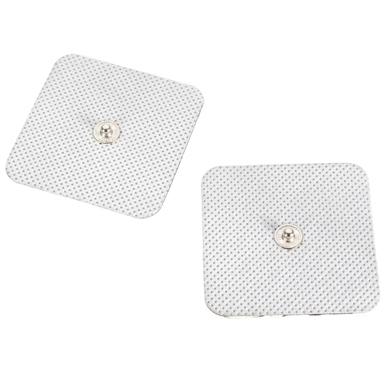 es PAUTS STIMULATIONS ÉLECTRO 5x5cm TENS EMS Machine Electrode PAD Longlife réutilisable Auto-adhésif pour massage Digital T5597616