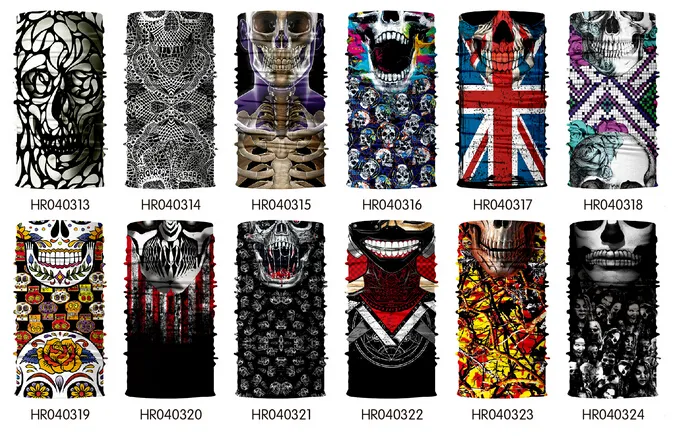 Skull Design Multifunktion Bandana Ski Sport Motorcykel Biker Scarf Face Masks Outdoor Facial Mask pannband Neck Gaiter5425626