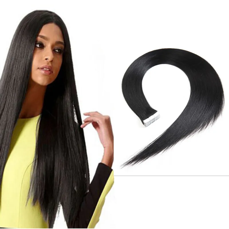 Ruban raide brésilien en gros dans les extensions de cheveux 20pcs Pu Skin trame des cheveux humains non transformés tissages