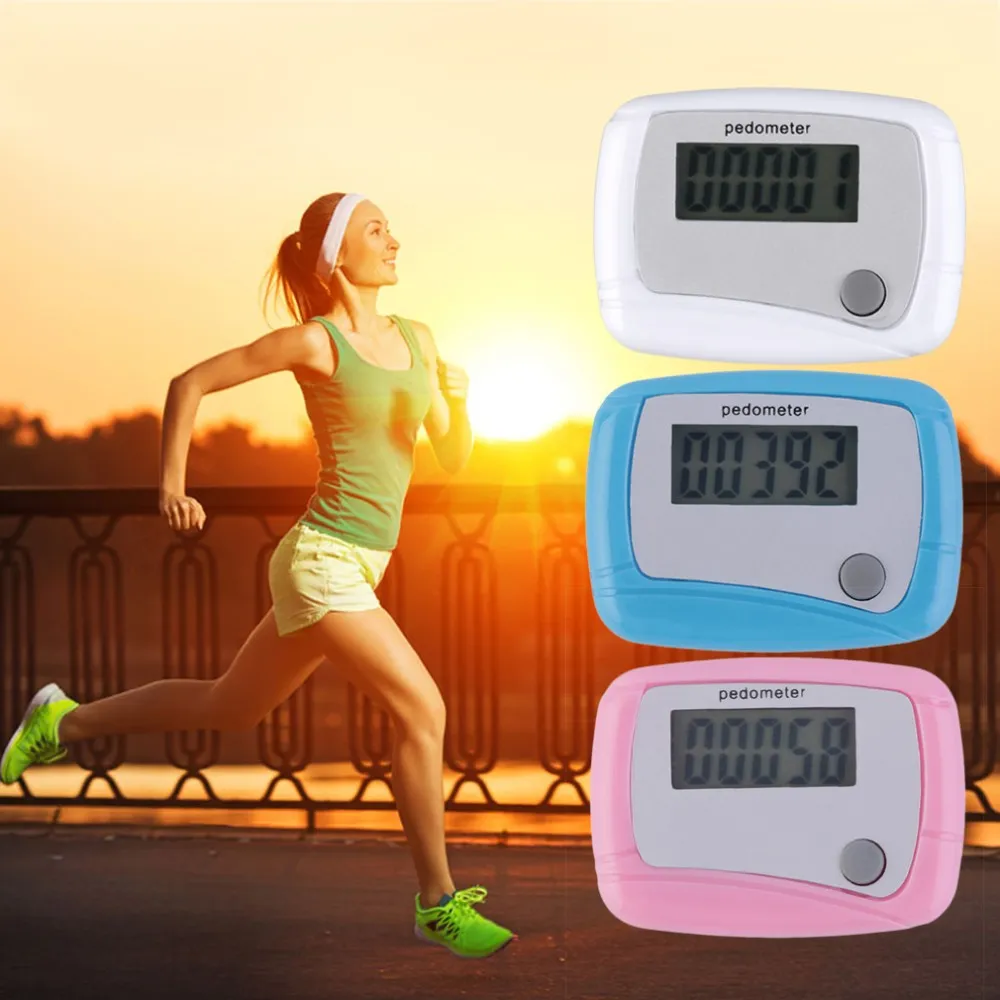 Pedometer Portable Mini Digital LCD Running Step Pedometer Walking Distance Counter