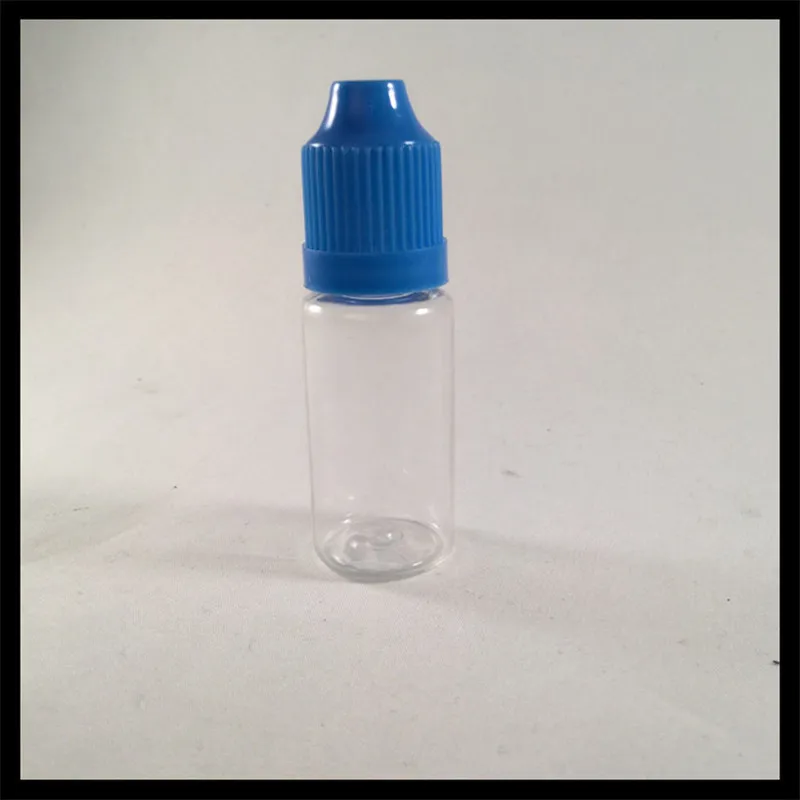 10ml bottiglia di plastica contagocce in PET il succo di E bottiglie vuote con bottiglie di punta lungo sottile tappo a prova di bambino 2000 pezzi sigaretta elettronica