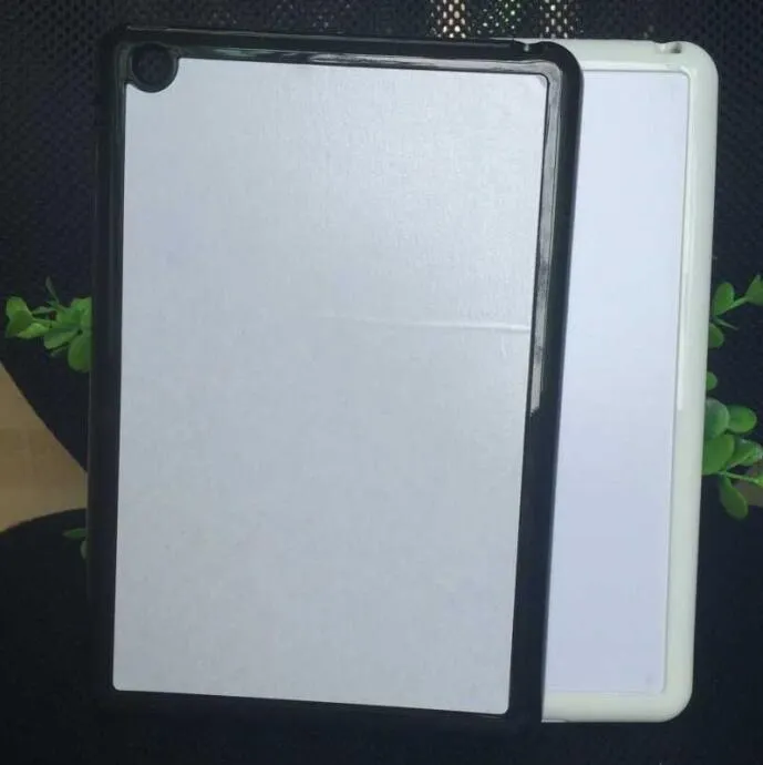 Atacado Moda Borracha TPU + PC 2D DIY Sublimation Case com cola de metal de metal de alumínio para iPad Mini 1 2 3 para iPad Air Case