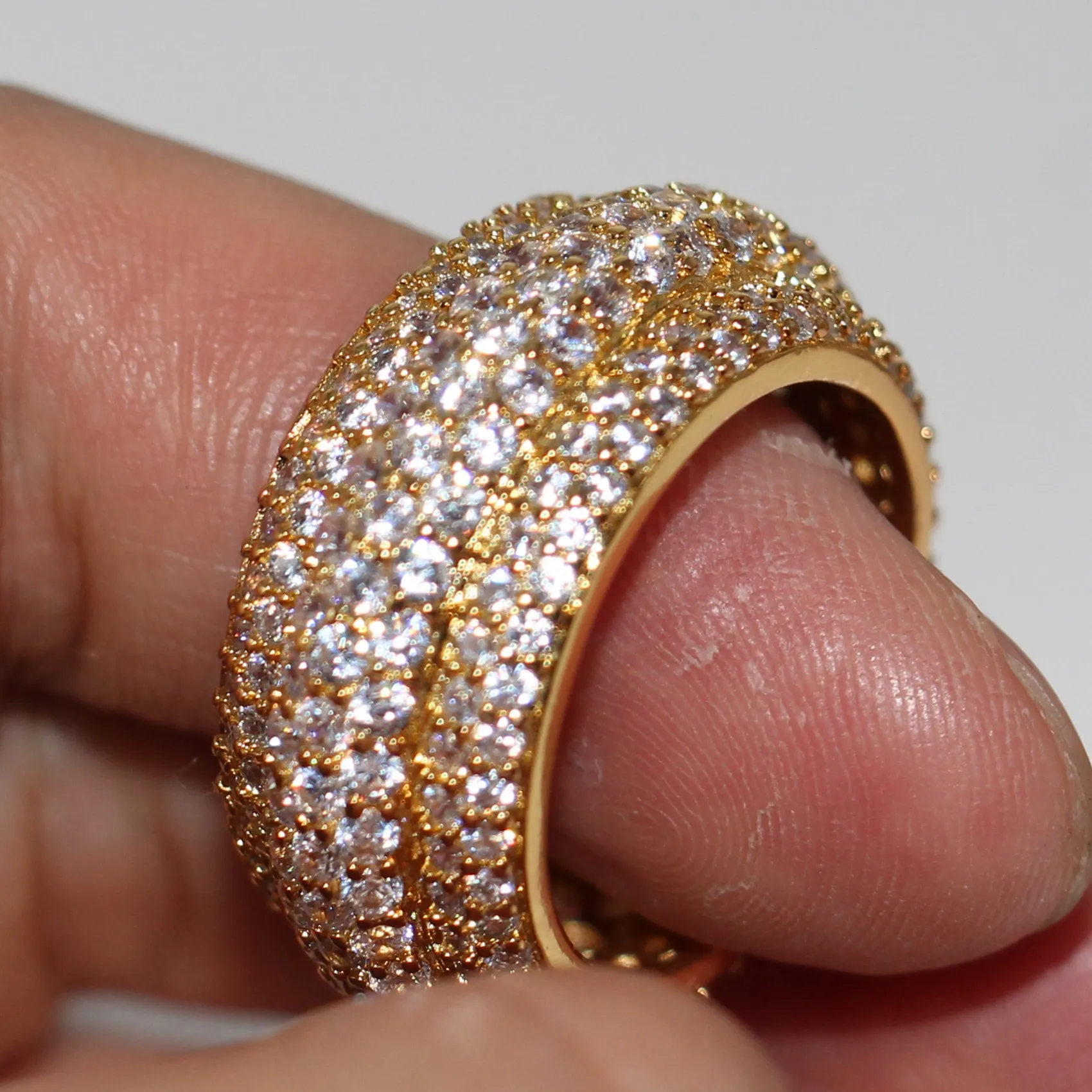 ビクトリアヴィークラグジュアリージュエリーパーブセッティング320ピース小さな白いサファイア925スターリングシルバーメロウゴールドフル女性の結婚指輪ギフト