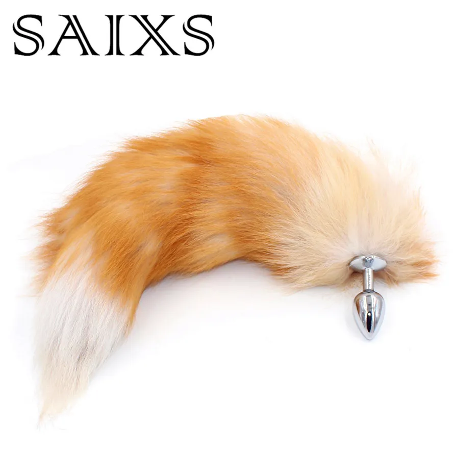 Big Fox Tail Metal Anal plug sex toys toys futh fig Cosplay 3 taille pour le choix2456430