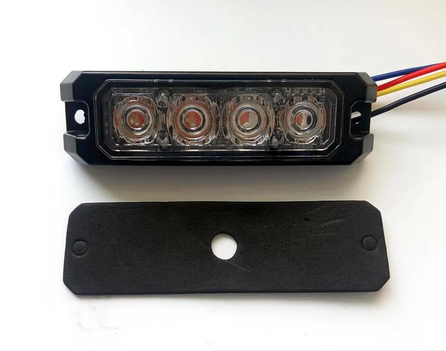 High intensity 4*3W Car/truck external emergency lights,surface mounting lightheads,Strobe warning light,waterproof