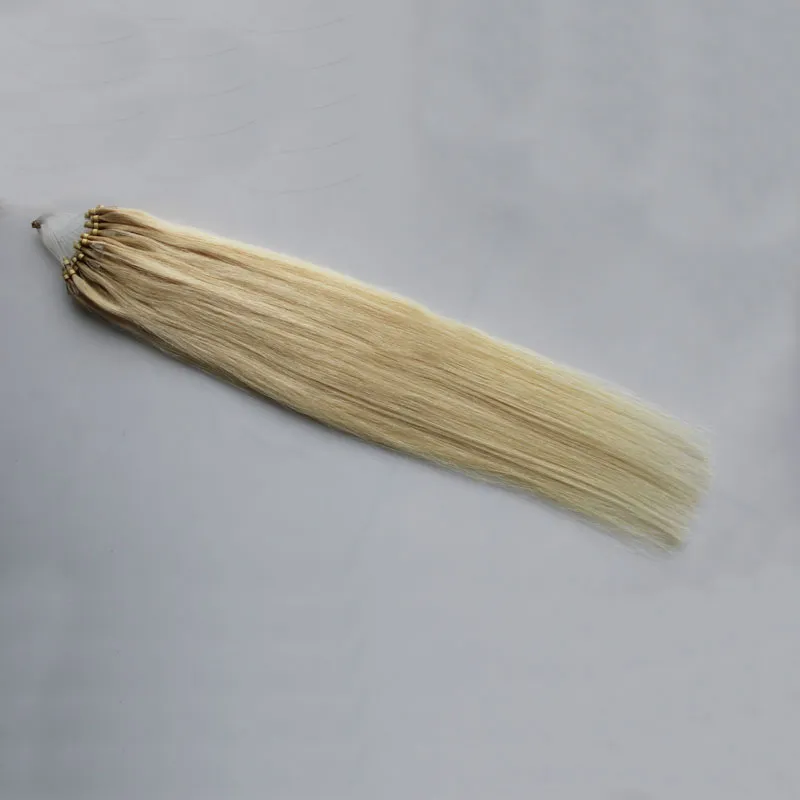 # 613 Bleach Blonde 100% бразильские волосы прямые петли микро кольцо волос 1G / Strand 50S / пакет 50 г 4B наращивание волос Micro ссылки