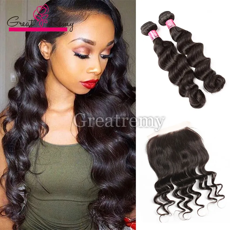 Malaysian Hair Weave Wavy Loose Deep Wave Middle Part Top Lace