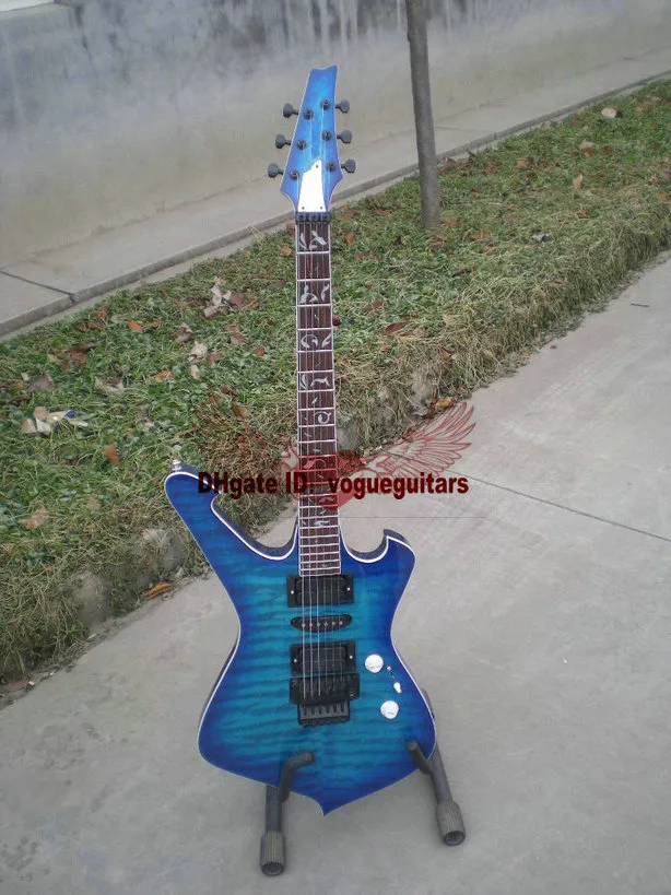 Wysokiej jakości gitara Gitara Niebieska gitara elektryczna z czarnym sprzętem może dostosować kolor