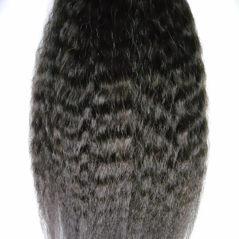 未処理のバージンブラジルのキンキーストレートヘア100g 自然色ヤキヘアテープで人間の髪の拡張式6548620