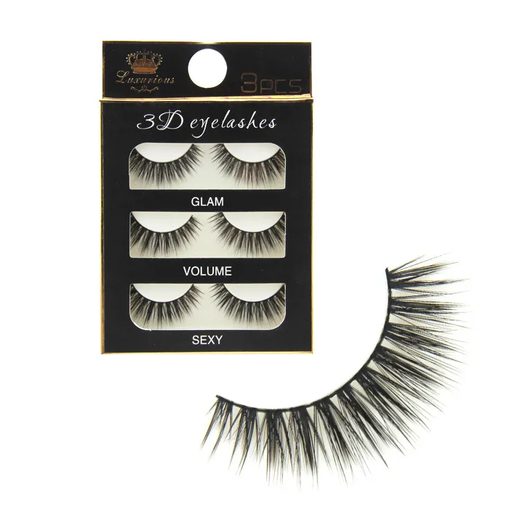 False Eyelashes Handmade Mink 3D Curling Eyelashes Natural Long