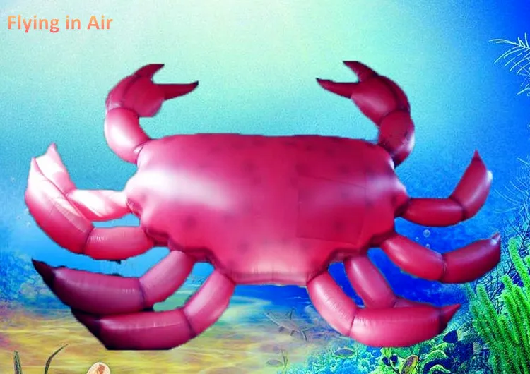Anunciando o modelo animal do animal 3m / 6m grande caranguejo inflável vermelho artificial para a decoração da parede da construção