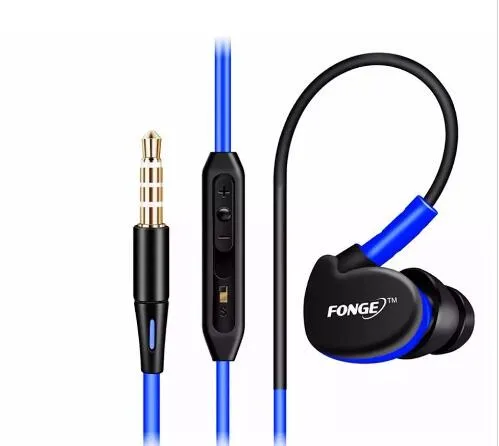 New FONGE S500 Sports Earphones Ear Bass MIC In Ear Earbud Wired
