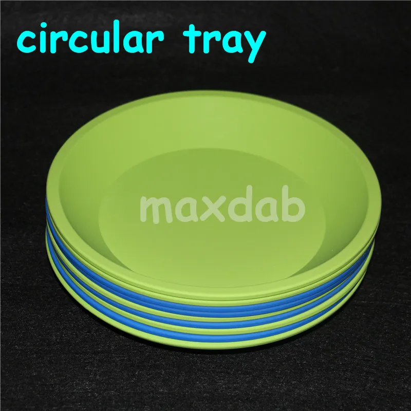 box wholesale silicone dishs tray blue yellow green Deep Dish Round Pan 8" titanium nail domeless fit for glass bong pipes