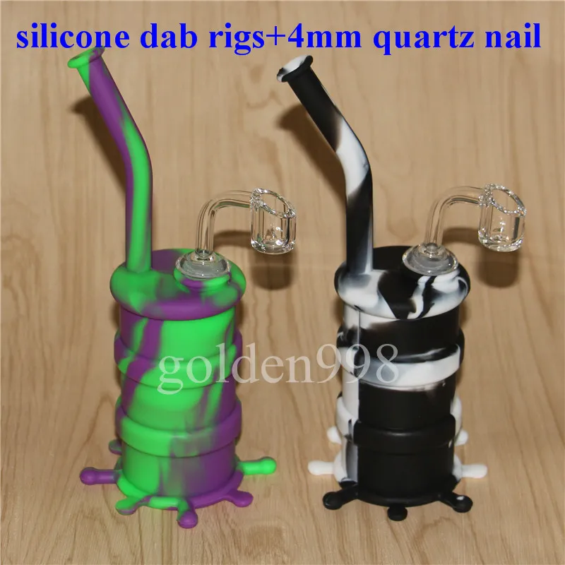 Rigas de cachimbo de silicone bonges de silicone dab rigas 5 ml Bongueira de néctar berg