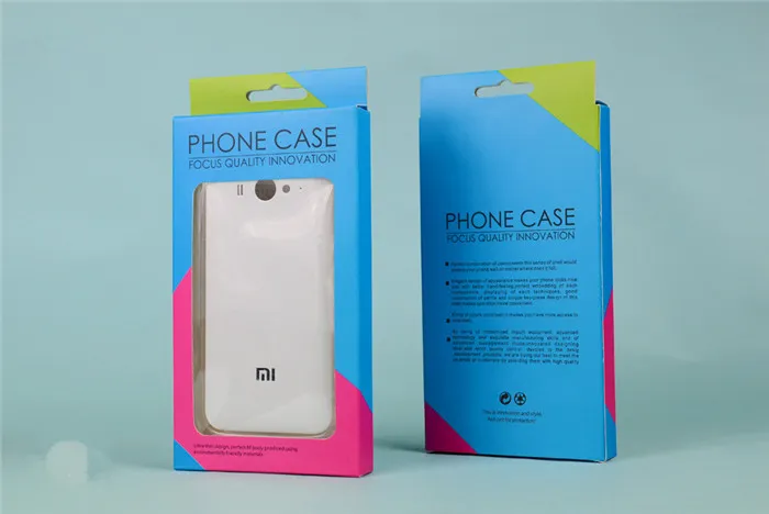 Emballage de vente au détail en plastique de papier universel bicolore Boîtes d'emballage pour étui de téléphone iphone 8 7 5S 6 6S plus bord Samsung S6 S7