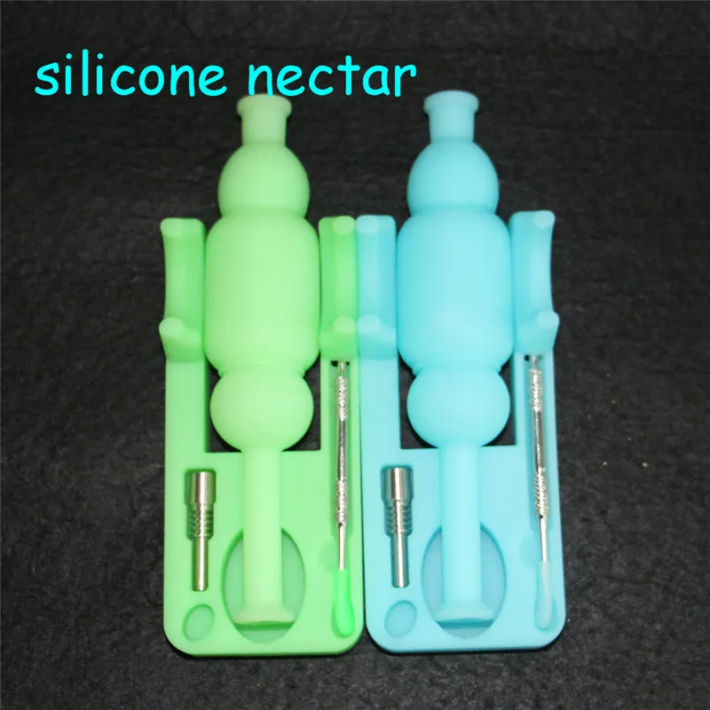 smoking folded portable silicon water bong silicone nectar plastic bongs silinectar oil rig titanium nail