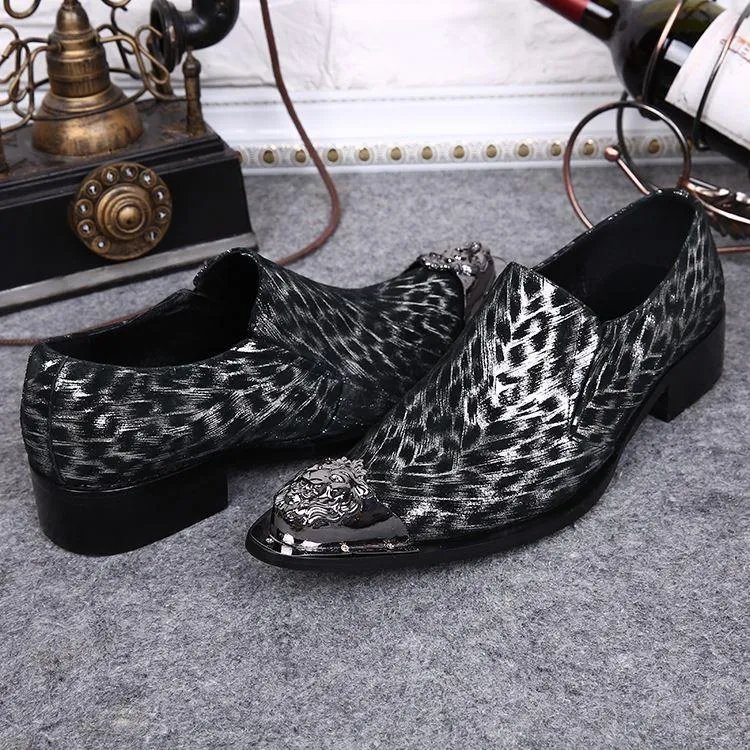 Ntparker Yiron pointe de chaussures en cuir pour homme version coréenne de l'afflux de chaussures de coiffeur de boîte de nuit de personnalité masculine