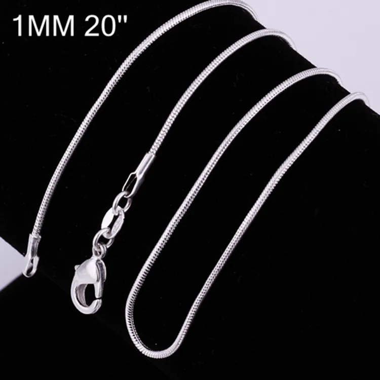 Silver snake chain necklace womens deals