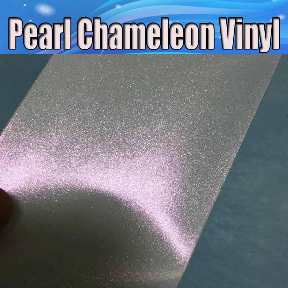 Film d'enveloppe de vinyle de décalage métallique de perle blanche à rose avec l'enveloppe de voiture sans bulle d'air couvrant l'enveloppe d'union de feuille moulée de peau 1.52*20M/rouleau 5X67F