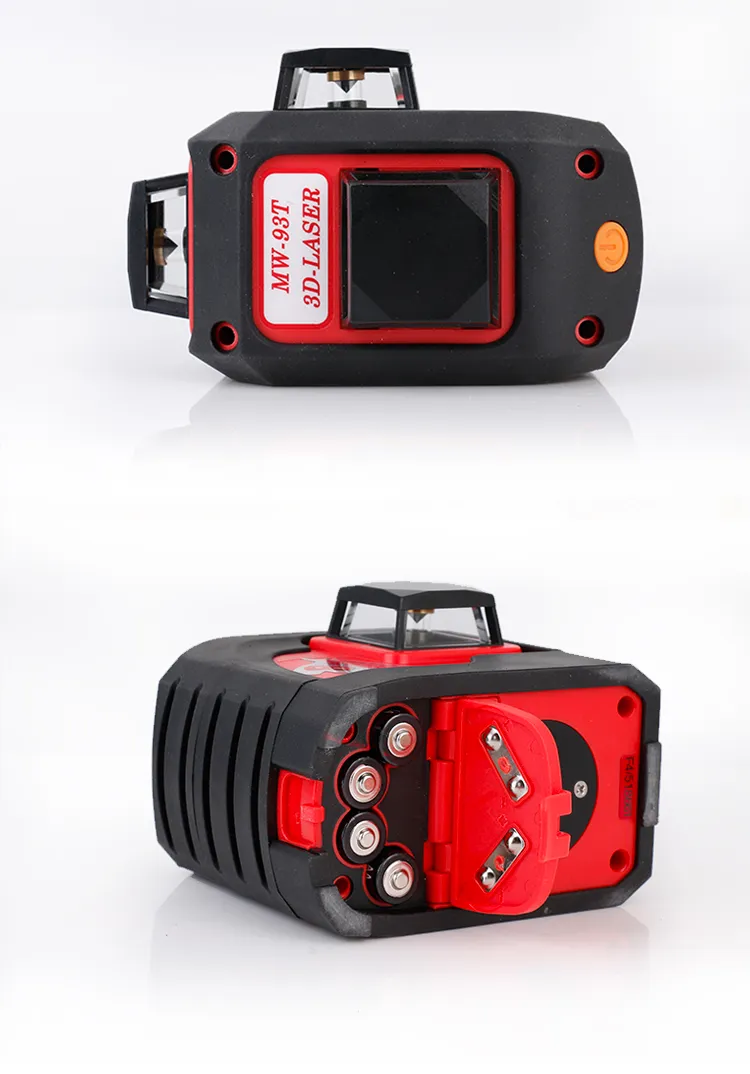 12LINES 3D MW-93T Laser Level Self-Leveling 360 Horisontell och Vertikal Cross Super Kraftig Red Laser Beam Line