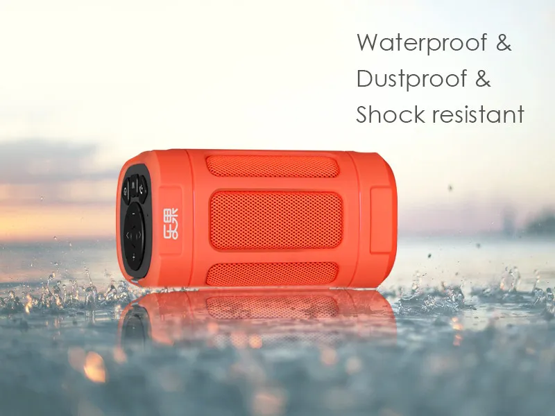 Водонепроницаемый динамик Bluetooth для велосипедного кемпинга - FM -радио, TF -карта, громкий сабвуфер, велосипедное крепление, пластик