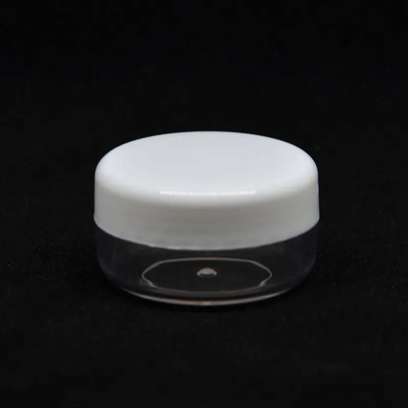 10g Vider Petits Pots En Plastique Bouteilles Pot Cosmétique Pot Boîte Avec Couvercle Blanc PS Échantillon Crème Contenants Cosmétiques Emballage F2017357