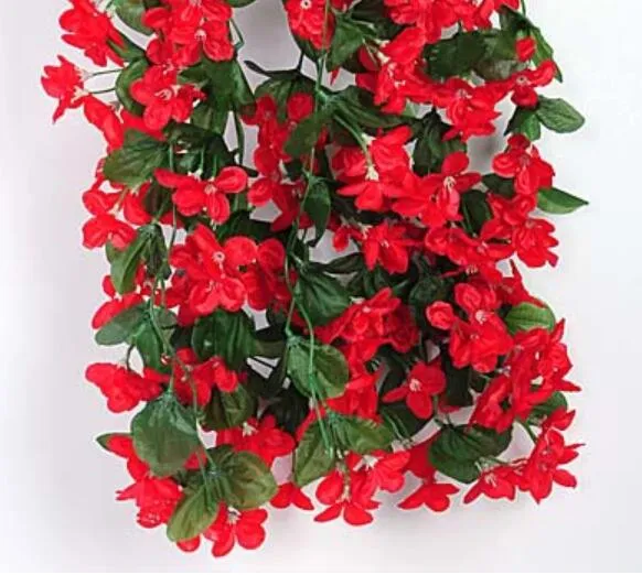 Symulacja Kwiat Rattan Kosz Chlorophytum Fioletowy Ściana Wiszące Wedding Dekoracje Sztuczne Kwiat Winorośli