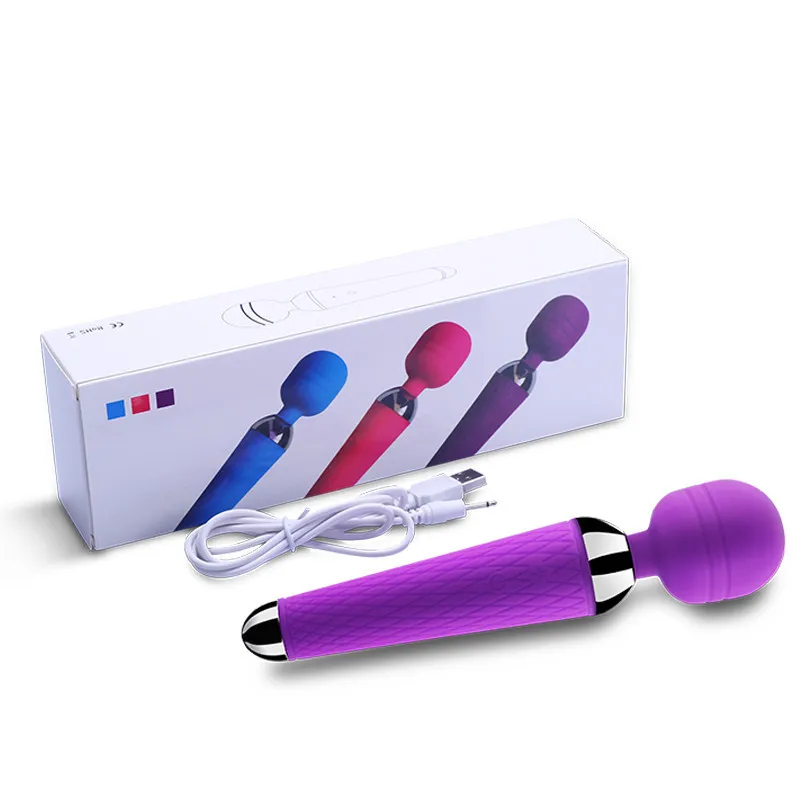 여자를위한 성인 섹스 토이 여자를위한 10 속도 USB 충전식 구강 Clit 진동기 AV Magic Wand Vibrator G-spot Massager