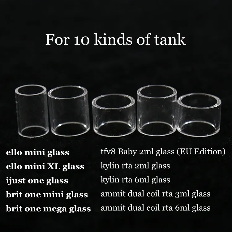 Ersatzglasr￶hre f￼r Ello Mini Ello Mini XL I Just One Brit One Mini Mega Tfv8 Baby Kylin RTA 2ml 6ml Ammit Dual Coil RTA Tank