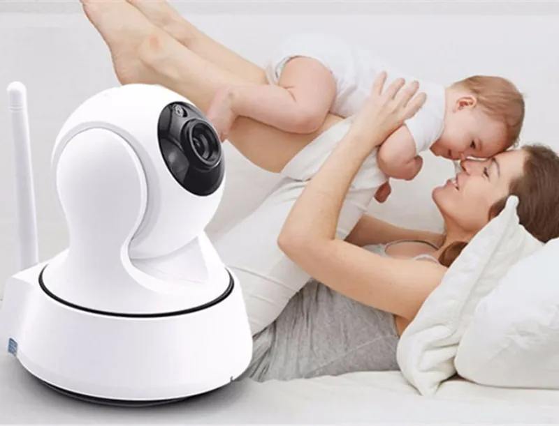 Hem Säkerhet Trådlös Mini Ip Camera Control Monitor Surveillance Camera WiFi 720P Night Vision CCTV Camera Baby Monitor med Retail Box