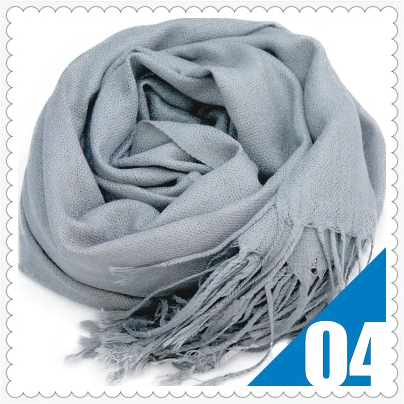 Vendita calda di alta qualità Pashmina Cashmere Solid Shawl Lady Ladies Scarf Soft Frange Solid Sciarpa W002