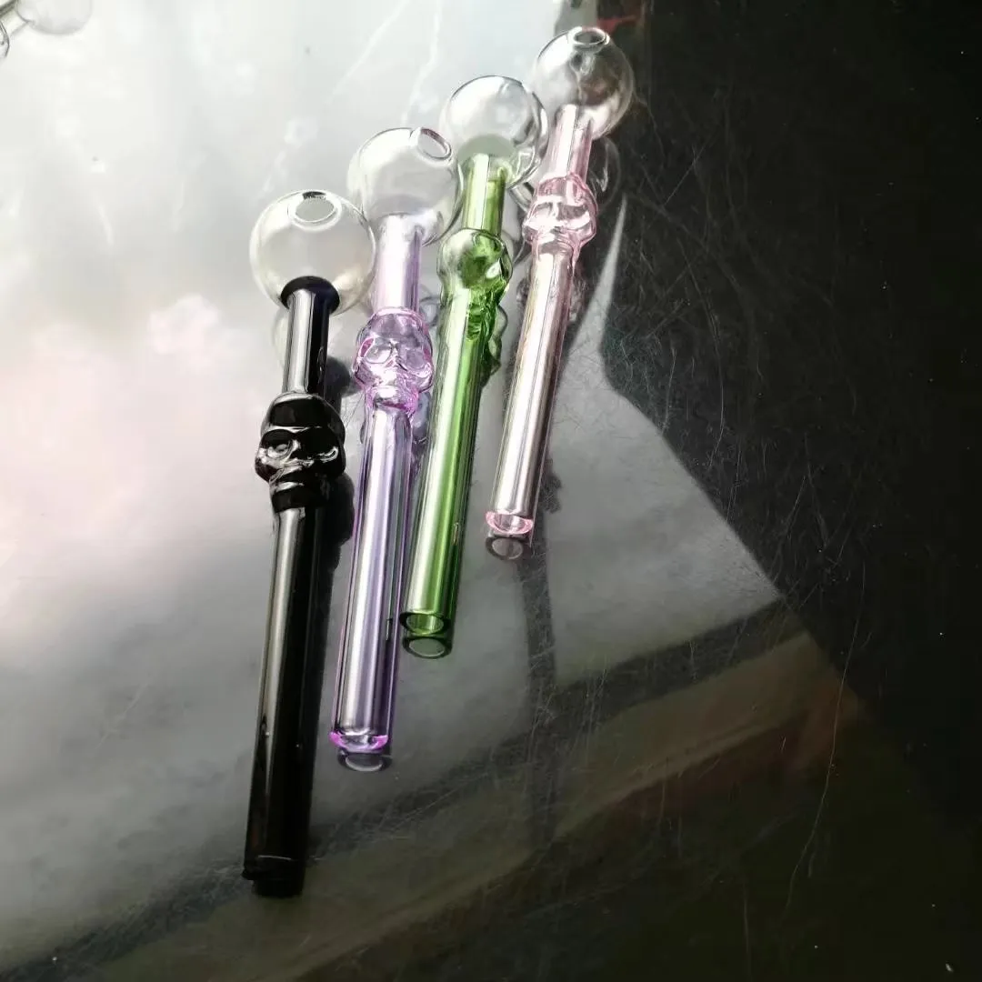 Color bones straight pot , Wholesale Glass Bongs Accessories, Water Pipe Smoking, 