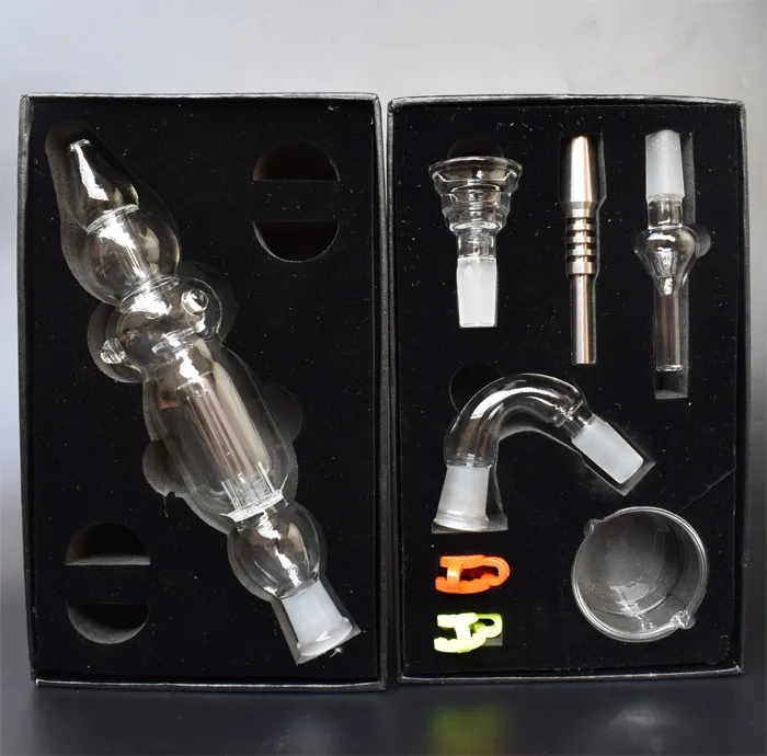 Newest popular 14mm Nectar Collector Kit with Titanium Tip Glass Bowl glass water pipes oil rigs recycler glass bongs Travel Mini Bongs