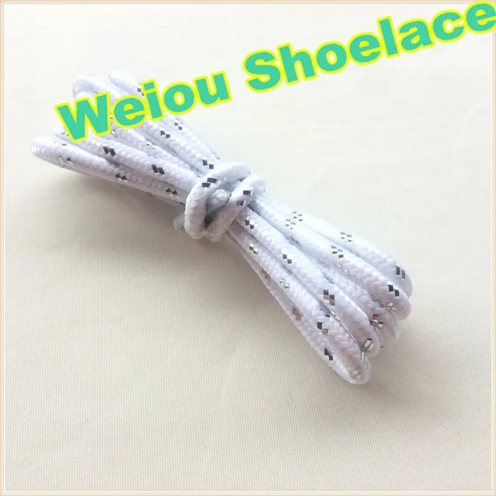 Weiou Sports White black silver Shoelaces Round rope laces for Outdoor Climbing Casual shoes 120cm fashion unisex bootlace274h