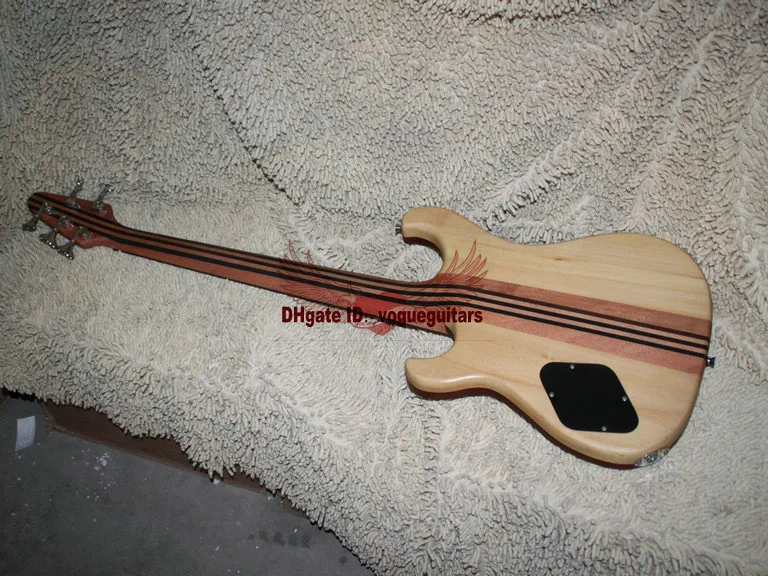 New Arrival 5 Strings Brown Electric Bass ONE Piece Neck High Quality Guitars 