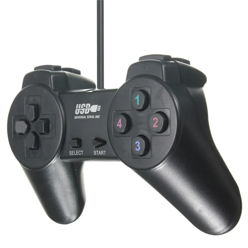 Czarny USB 2.0 Przewodowy Gamepad Joystick Joypad Gamepad Gra Computer dla komputera przenośnego PC dla XP / dla Vista