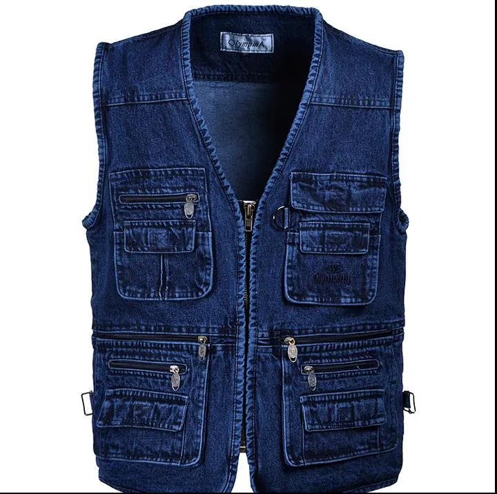 Veste Denim Sans Manches Homme - Gilet Jeans Déchiré Style Rétro - Casual Vintage - Multi Tailles Disponibles