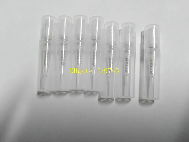 / 무료 배송 2ml 3ml 플라스틱 향수 병, 빈 Refilable 스프레이 병, 작은 Parfume Atomizer, 향수 샘플 튜브