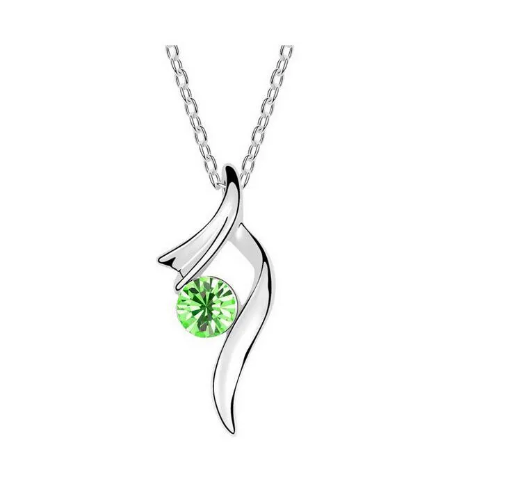 Brand new Austrian crystal necklace floating pendant female alloy ornaments WFN090 with chain a 