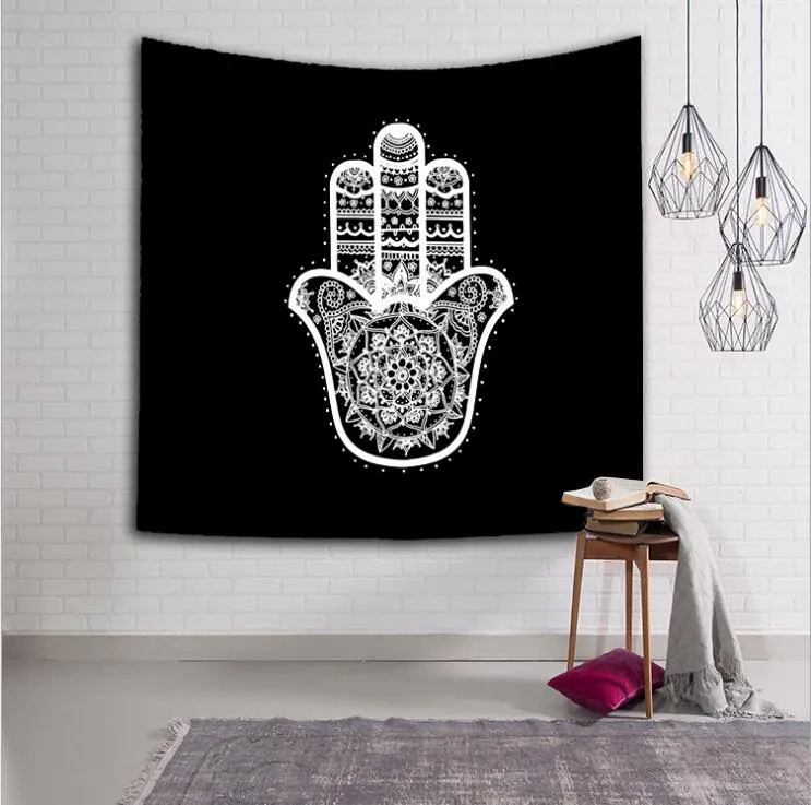 Hamsa Mão Mandala Indiano Floral Tapeçaria Tapeçaria Praia Cachecol Meditação Yoga Mat Colcha Étnica Lance Art floral Toalha 4 tamanhos 18 Desi